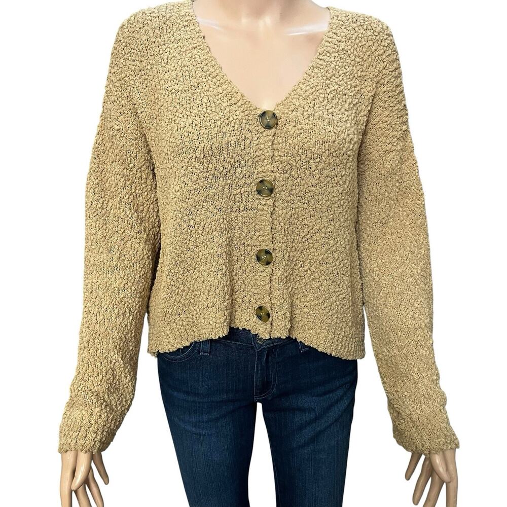 Social Standard By Sanctuary Popcorn Knit Chenille Cardigan Medium Boxy Preppy